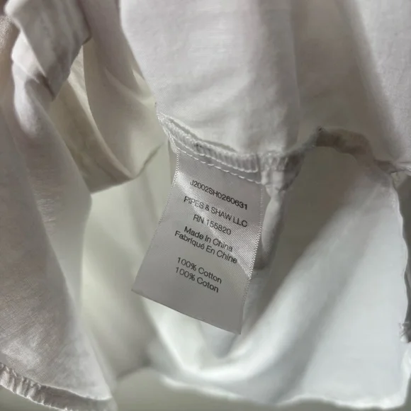 VERONICA BEARD Gil White Cotton Button Up Long Sleeve Shirt - Picture 6 of 7